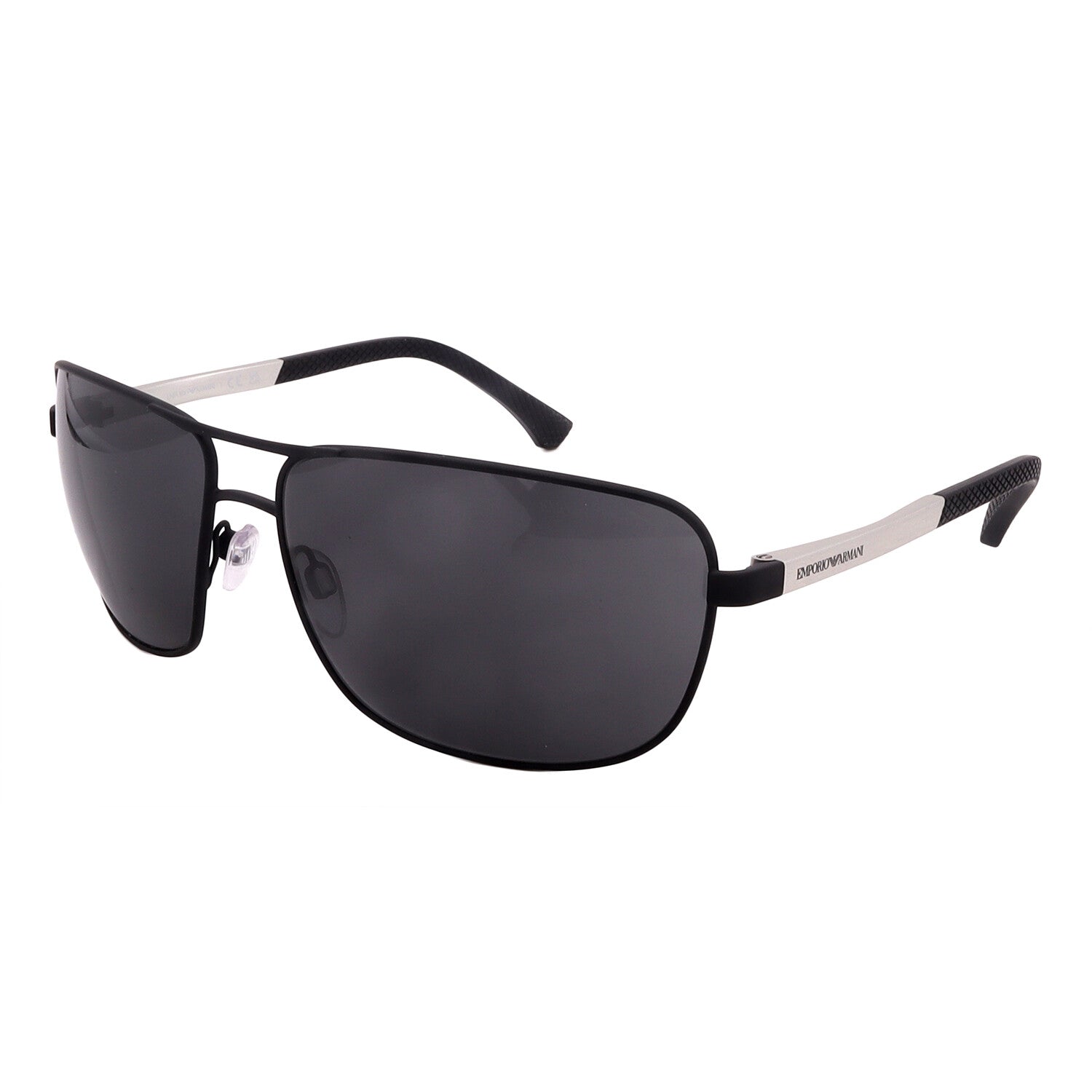 Armani // Men's // EA2033 309487 Aviator Sunglasses // Black Rubber Silver + Gray