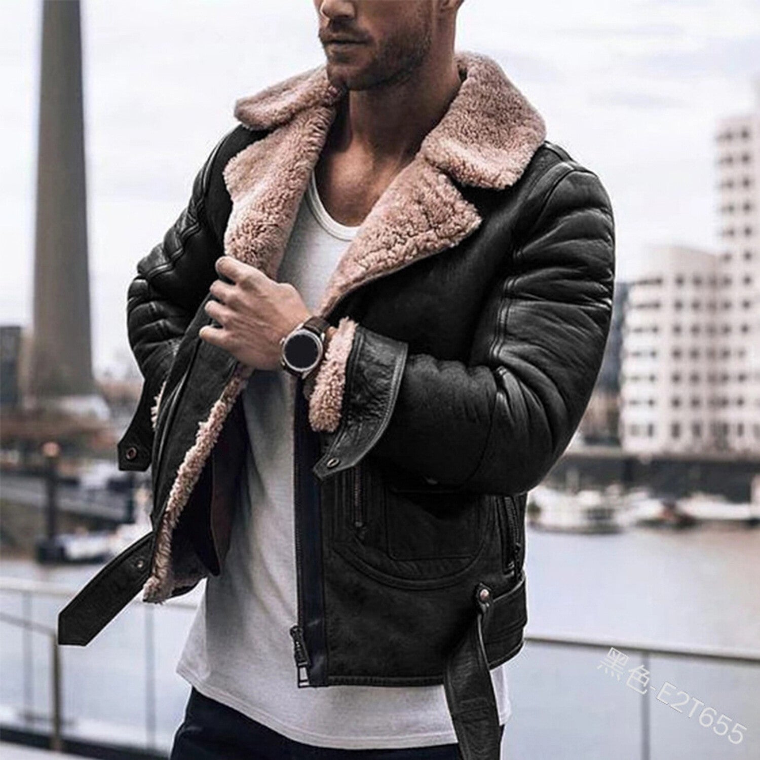 Faux Leather Flight Jacket