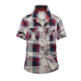 Plaid Short-Sleeve Button-Up Shirt