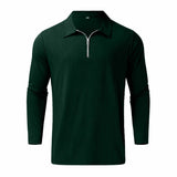 Quarter-Zip Long-Sleeve Ribbed Polo