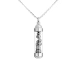 Duxot Marcel Stainless Steel + Muonionalusta Meteorite Drops Pendant Necklace // 25.6"