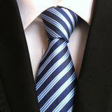 Men's Necktie // Navy Blue & Light Blue Striped