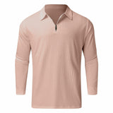 Quarter-Zip Long-Sleeve Ribbed Polo