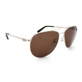Men's // Ferragamo SF157S 045 Aviator Sunglasses // Silver + Brown Gradient
