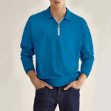 Long-Sleeve Quarter-Zip Polo Shirt