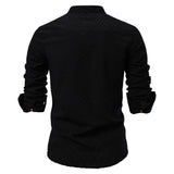Nehru Collar Jacquard Knit Shirt